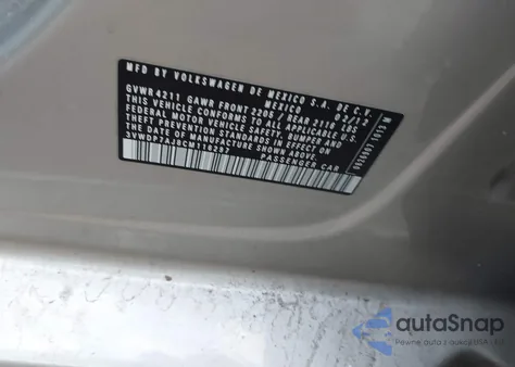 2012 Volkswagen Jetta 2.5L Se из США, поврежденный, VIN 3VWDP7AJ8CM116297